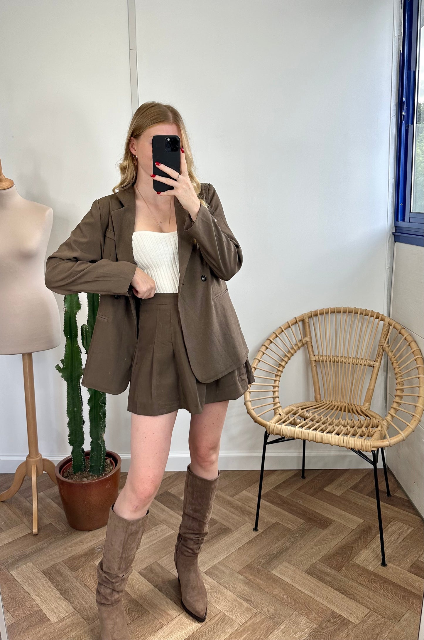 jupe short MARRON