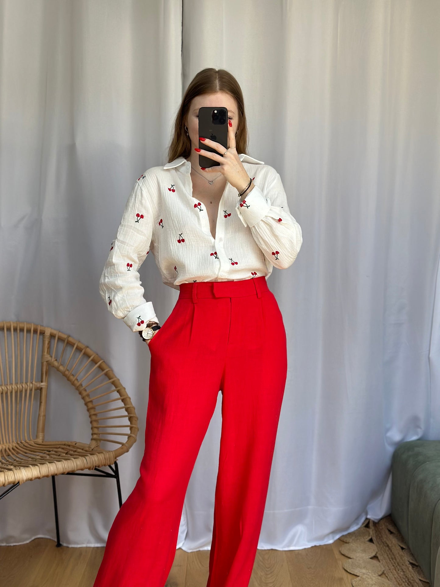 pantalon LISE rouge