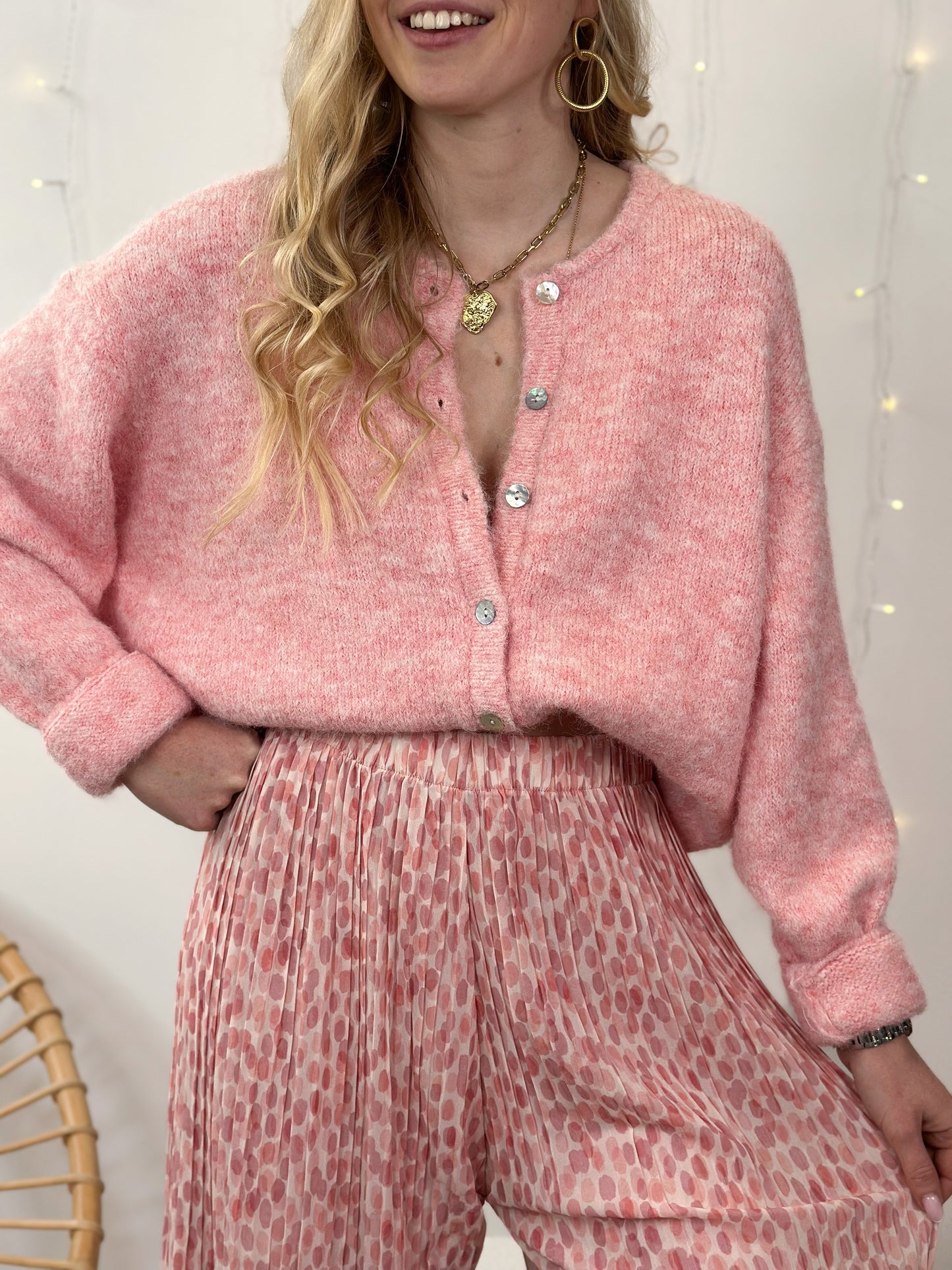 pull LIO rose chiné