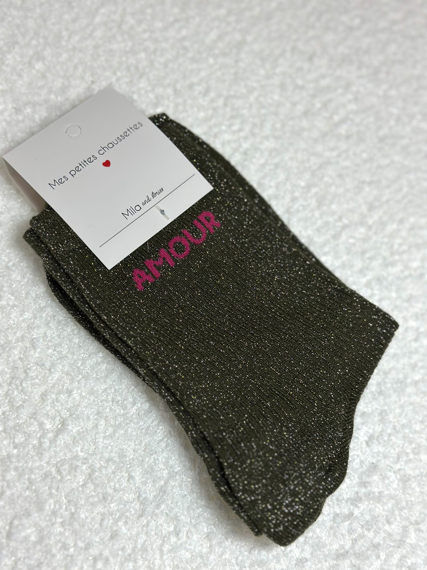 chaussettes à paillettes (coloris au choix)