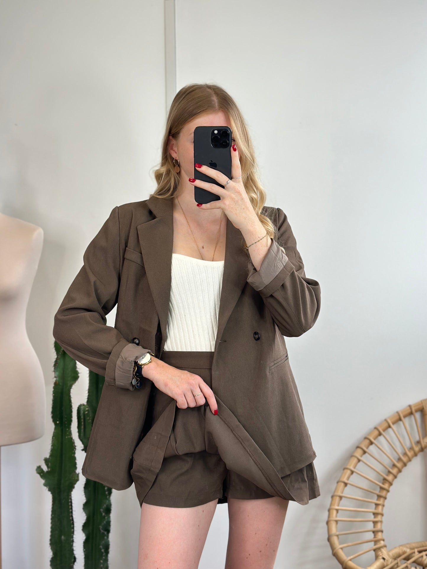 jupe short MARRON