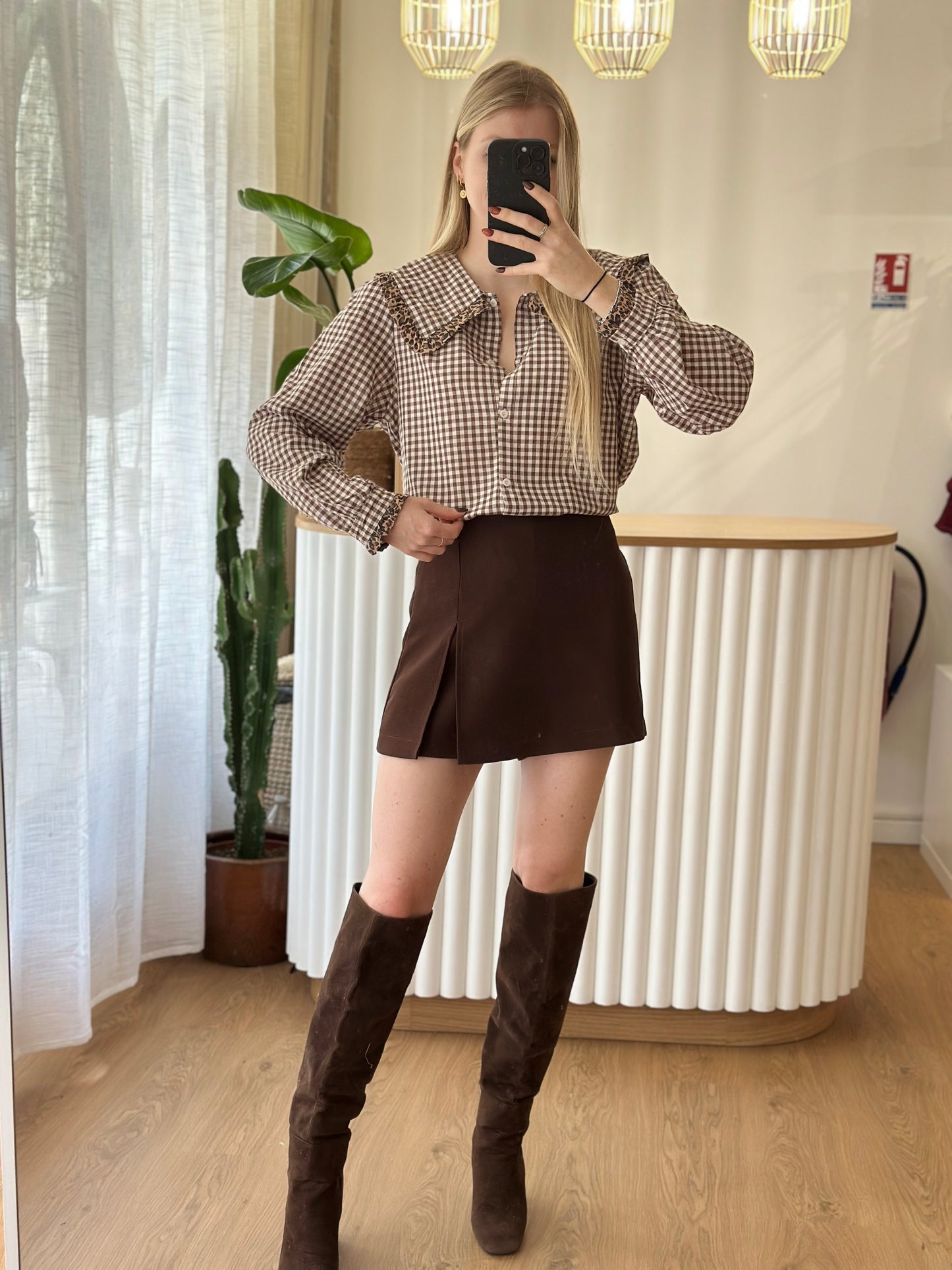 jupe short marron