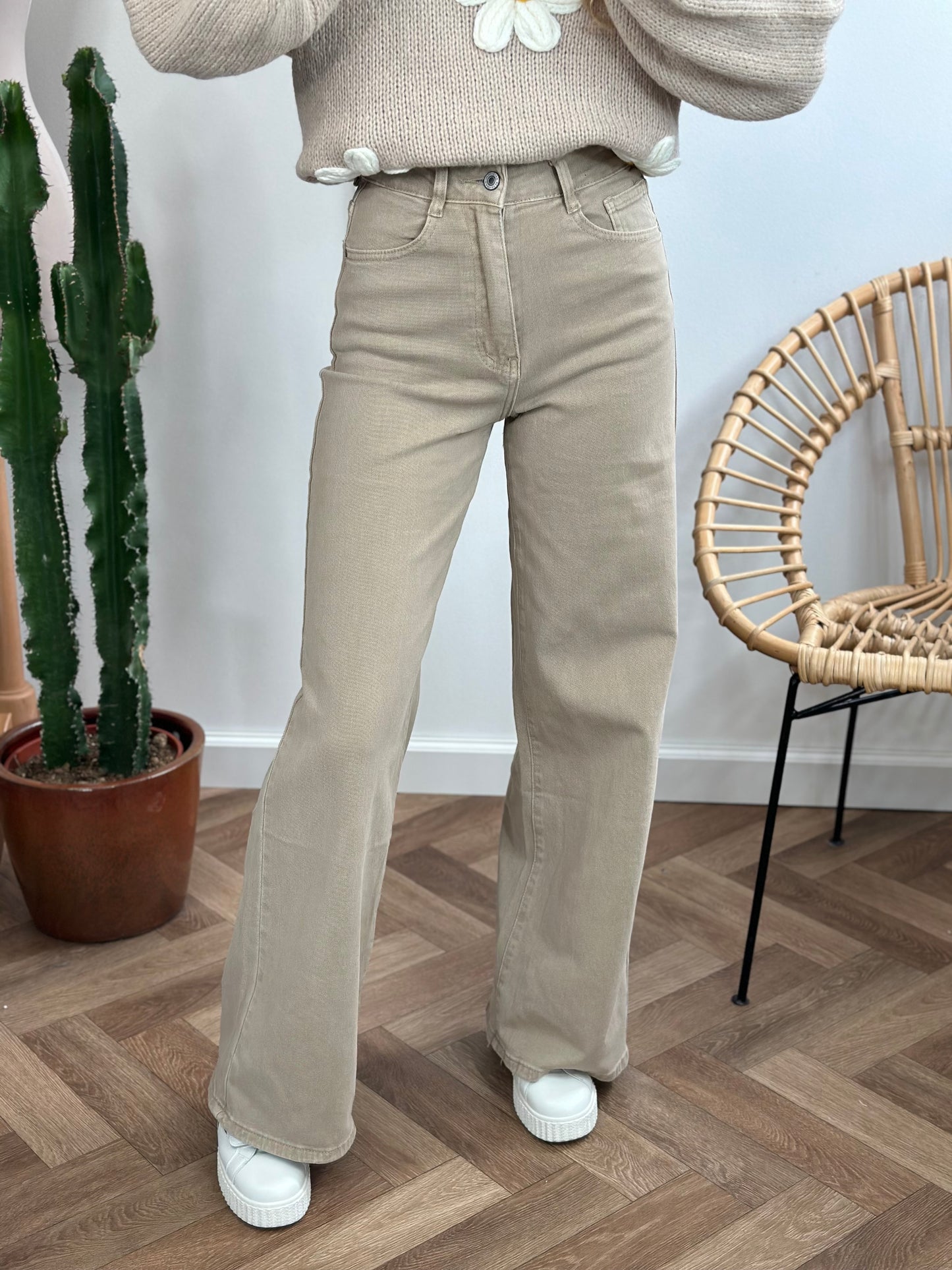 jean WIDE beige