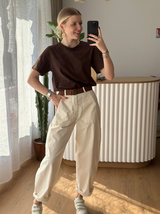 pantalon écru velours