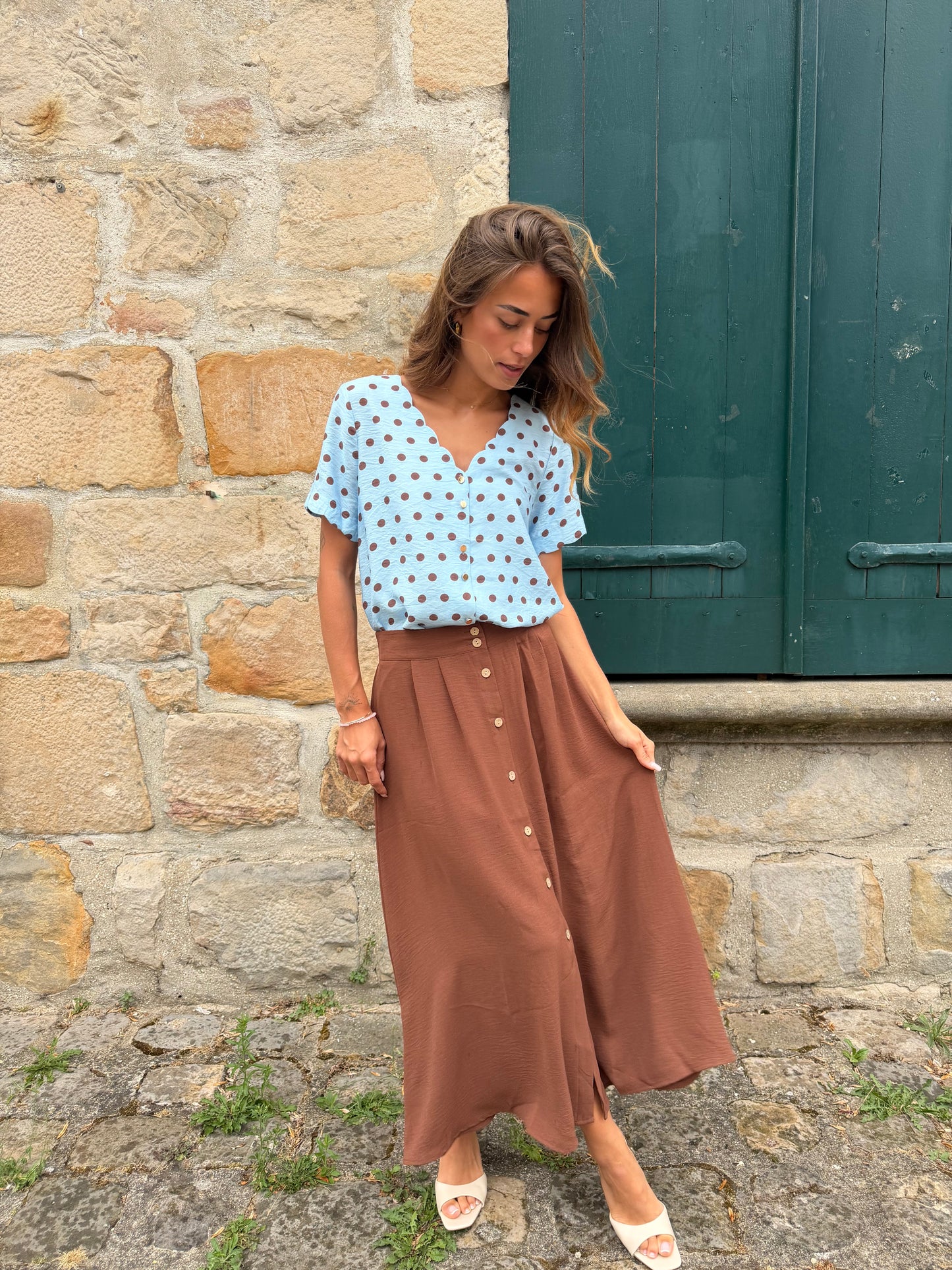 blouse à pois (jusqu’au 4XL)
