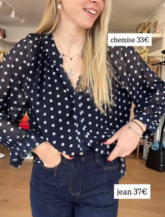 chemise à pois