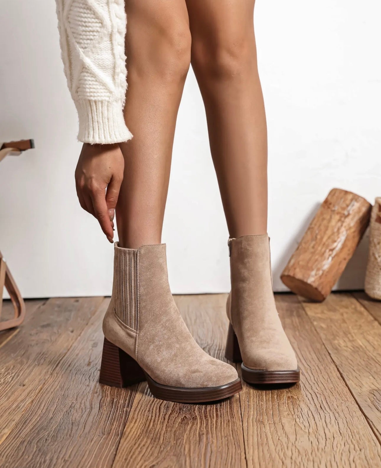 bottines beige