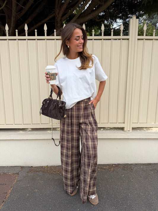 pantalon à carreaux