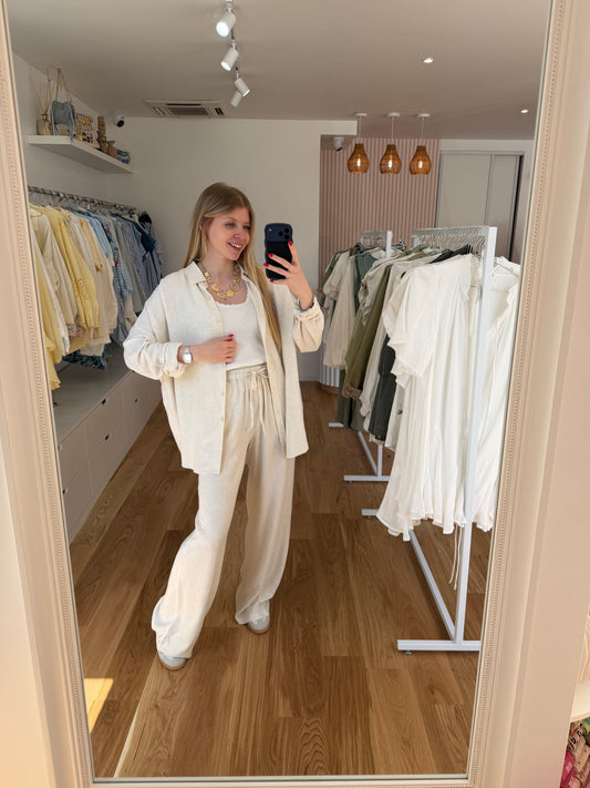 chemise beige