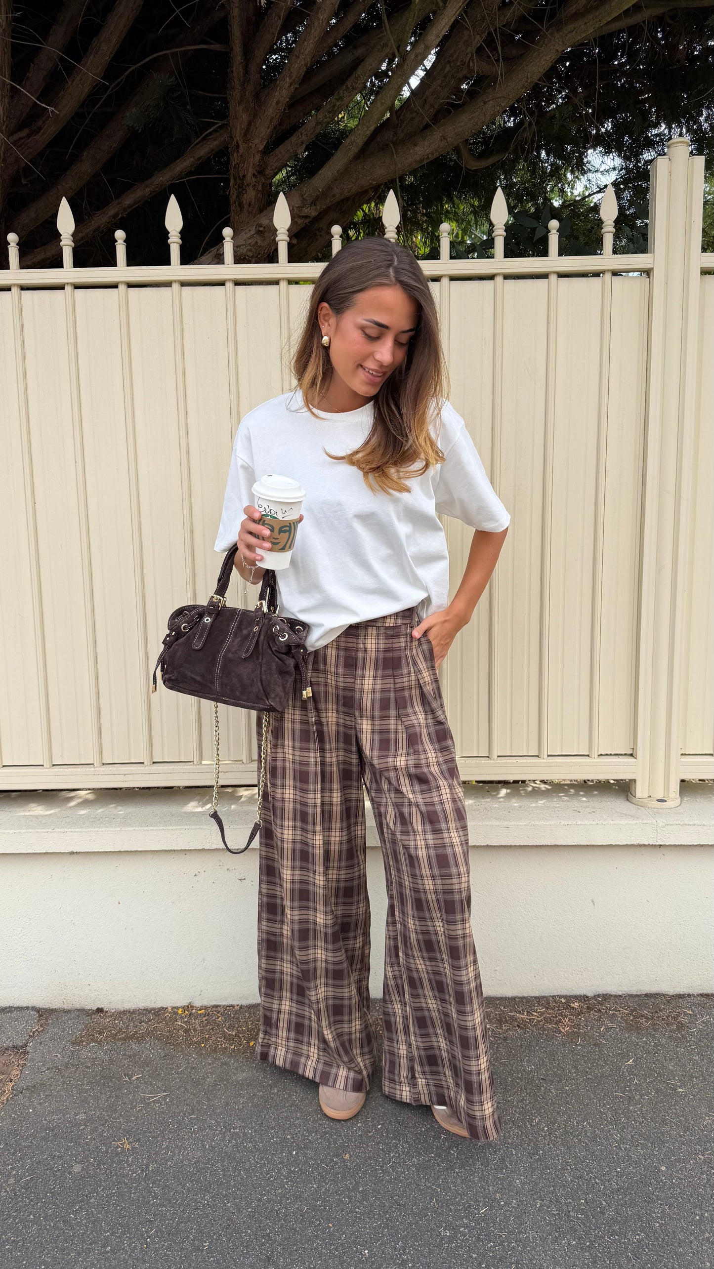pantalon à carreaux